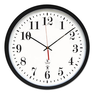 Chicago Lighthouse Black Atomic Contemporary Clock, 16.5" Overall Diameter, Black Case, 1 Aa (sold Separately) freeshipping - TVN Wholesale